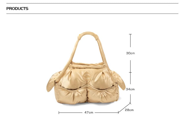 Wowbabepets Gold Puffer Bag