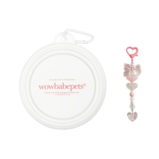 Wowbabepets Portable Feeding Bowl with Charm