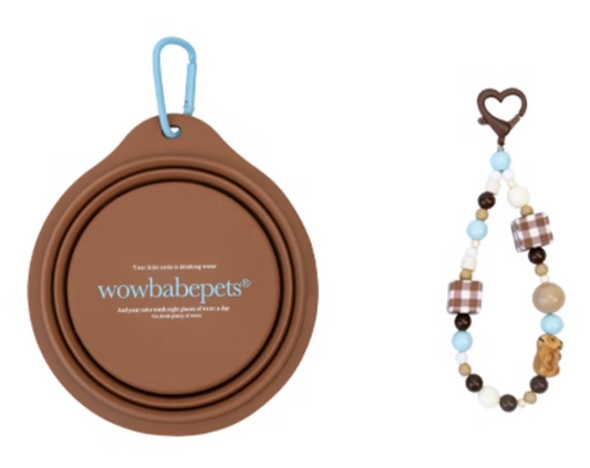 Wowbabepets Portable Bowl with Charm